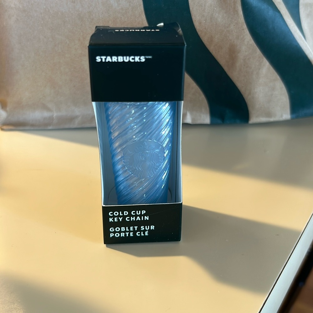 Starbucks blue cold cup key chain, limited edition spring 2024